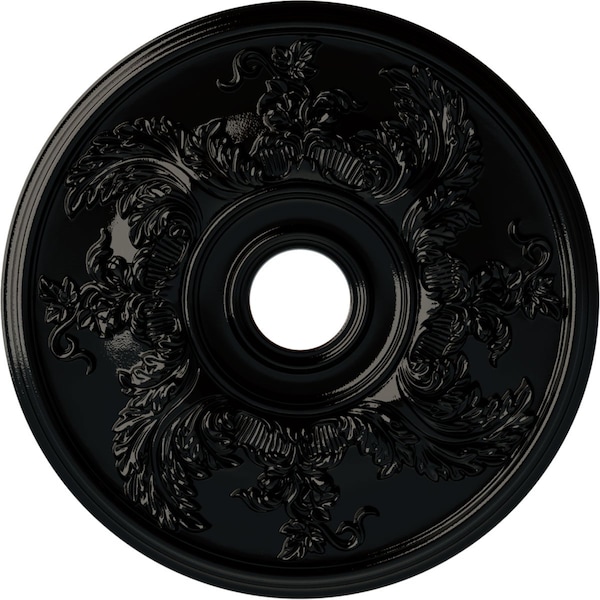 Ekena Millwork Acanthus Twist Medallion (Canopies up to 8 3/8"), 23 5/8"OD x 4 5/8"ID x 1 7/8"P, Black Pearl CM23ACBPS - main